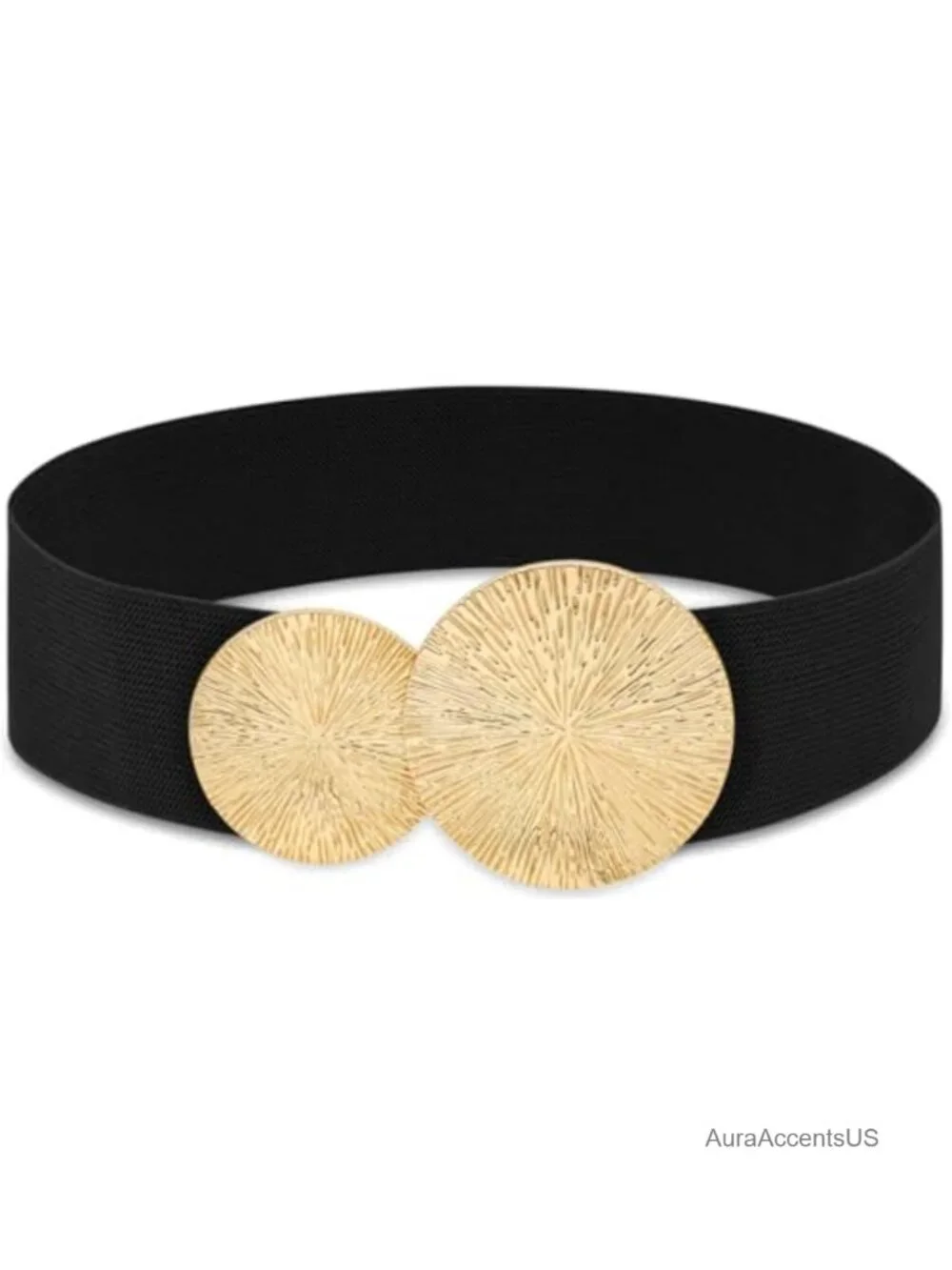 Wide Stretchy Waist Belt with Alloy Buckle Elastic Cinch for Dresses